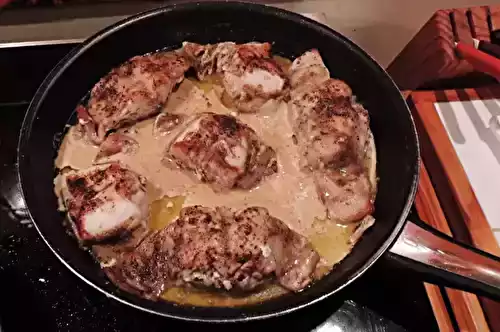 Râbles de lapin au poivre et à la crème