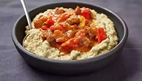 Ragoût d'agneau à la purée d'aubergines