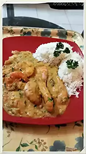 Ragoût de crevettes coco et farine de manioc