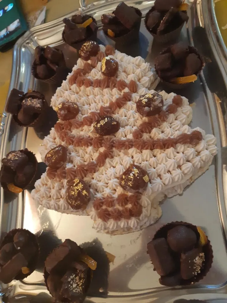 Recette de Sapin Bûche \Le Chanteclair\ aux marrons facile et rapide