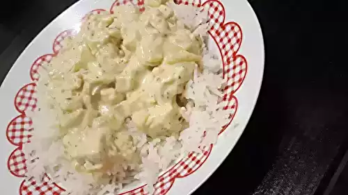 Reste de volaille au riz et à la crème