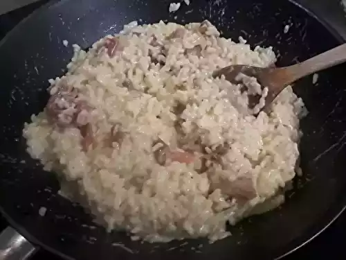 Risotto au jambon cru fumé