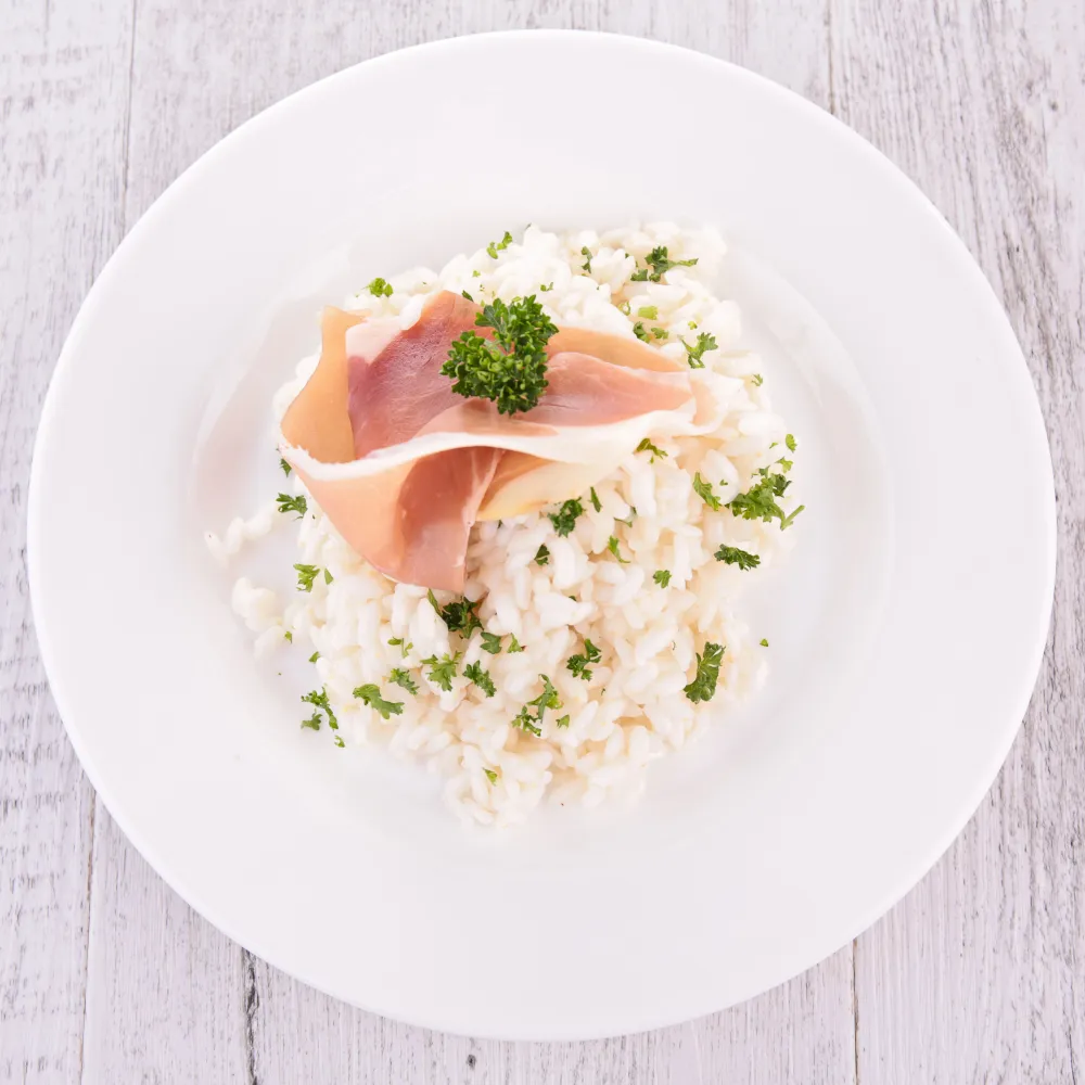 Risotto au parmesan et au jambon au Cooking Chef