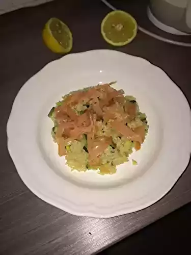 Risotto aux courgettes et saumon