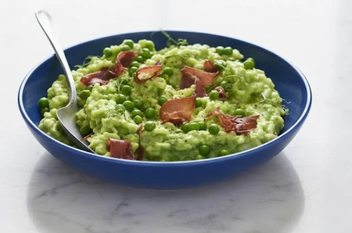 Risotto aux petits pois et à la bresaola