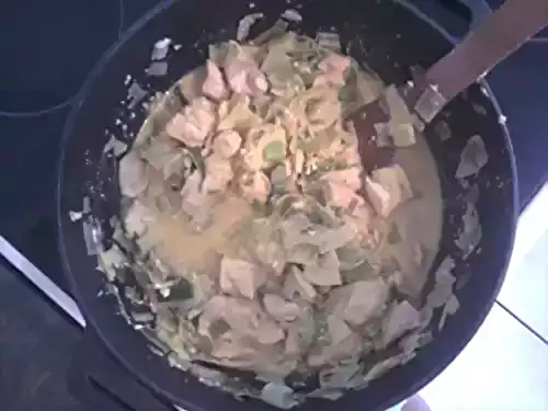 Riz au poulet et aux poireaux