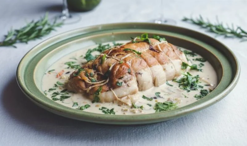 Rôti de dinde en sauce aux champignons