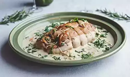 Rôti de dinde en sauce aux champignons