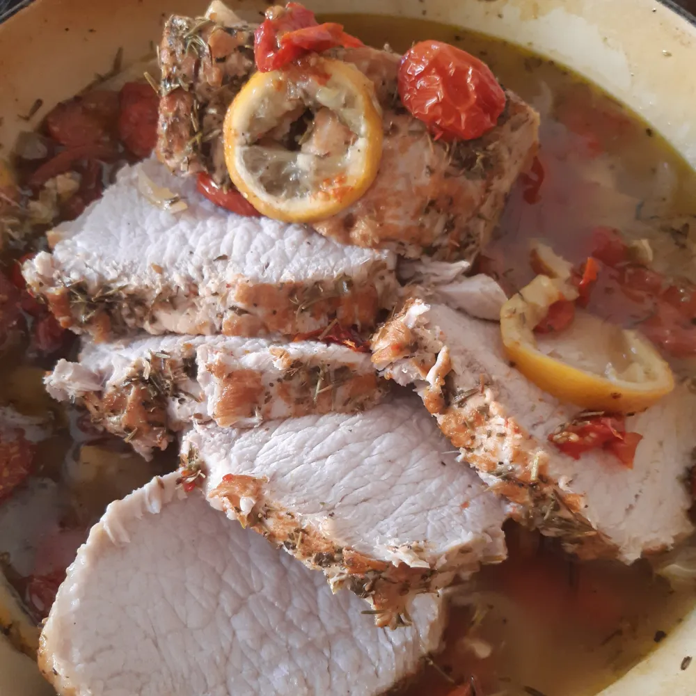Rôti de porc à l'ail et au citron
