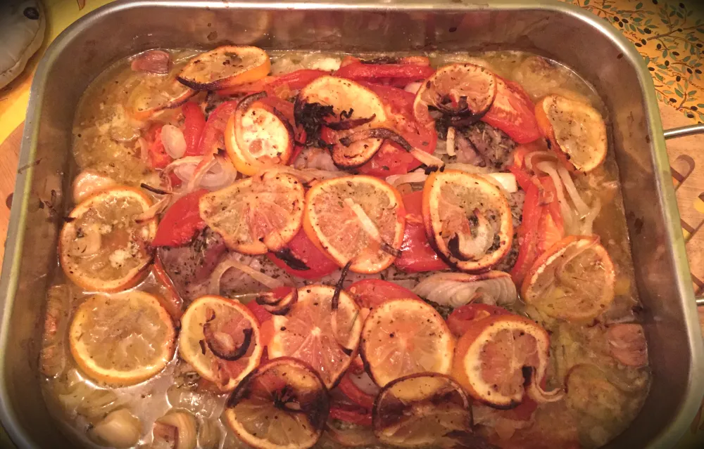 Rôti de porc à l'ail et au citron