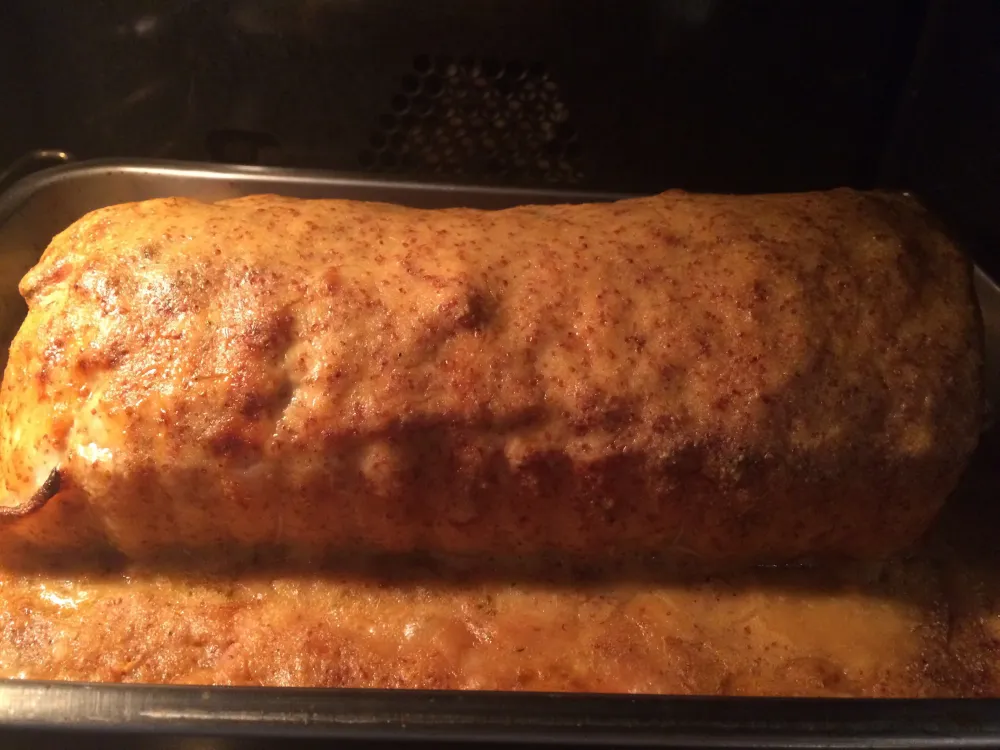 Rôti de porc aux deux moutardes, miel et curry