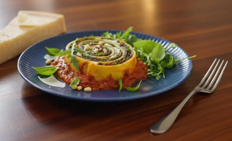 Rotoli di pasta au cabillaud et à la bresaola