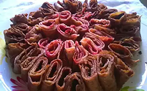 Rouleaux de crêpes bicolores