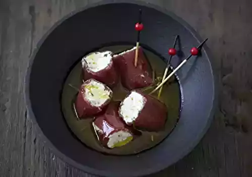 Roulés de bresaola au chèvre