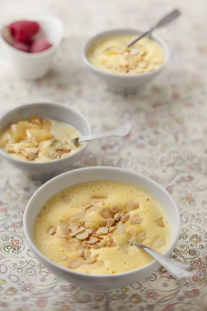 Sabayon de poire aux amandes