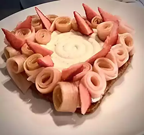 Sablé breton, crème légère vanille et rhubarbe pochée par Johanna Le Pape