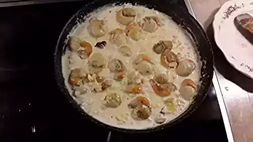 Saint-Jacques aux pommes safranées