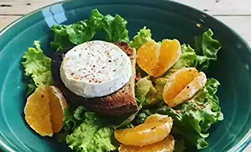 Salade au fromage de Rocamadour à la clémentine
