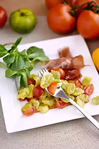 Salade croquante de ravioles et jambon de parme
