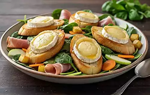 Salade d'épinards et chèvre chaud