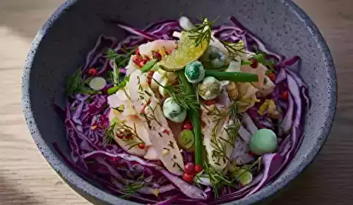 Salade de chou rouge à l'anguille