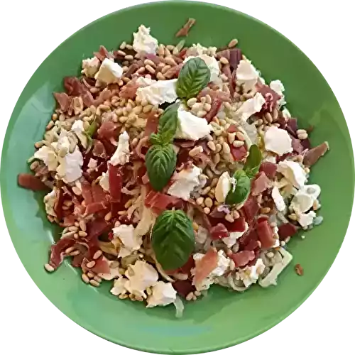 Salade de konjac au fenouil et jambon de Serrano