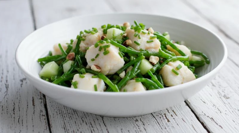 Salade de lotte et salicorne à l’orange