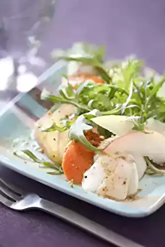Salade de roquette Saint-Jacques et poires
