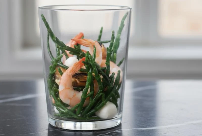 Salade de salicorne aux crevettes roses