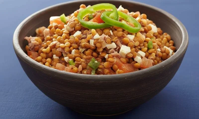 Salade rustique de lentilles au chorizo et légumes colorés