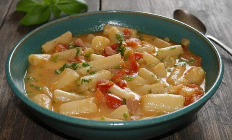 Salsifis au jambon et tomates