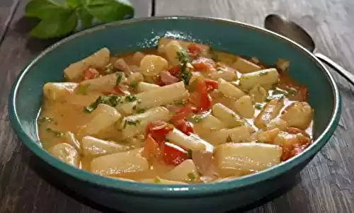 Salsifis au jambon et tomates