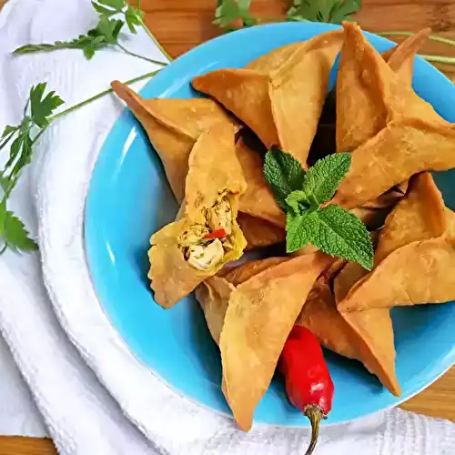 Samoussas réunionnais au poulet (pâte maison)
