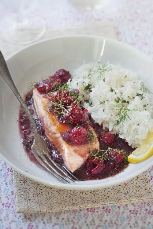 Saumon à la framboise