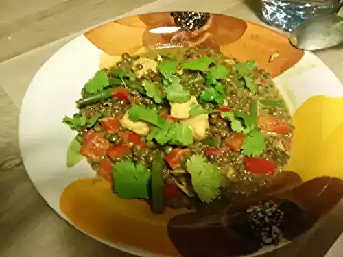 Saumon au curry et lentilles du Puy