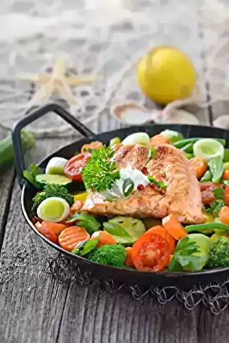 Saumon au four et ses légumes