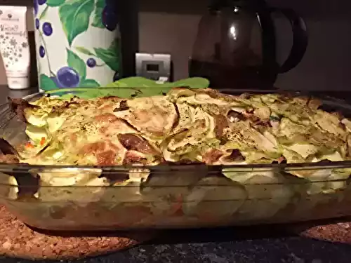 Saumon au four sur légumes râpés