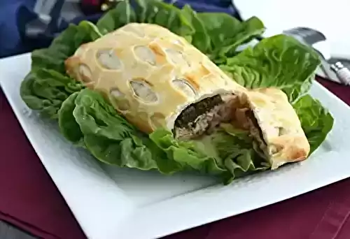 Saumon en croûte aux épinards et fromage mozzarella