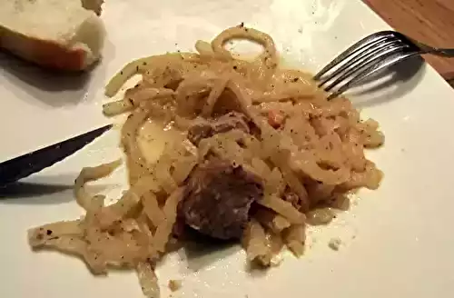 Sauté de porc à la choucroute de rave