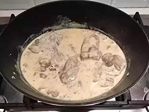 Sauté de veau à l'estragon et aux champignons