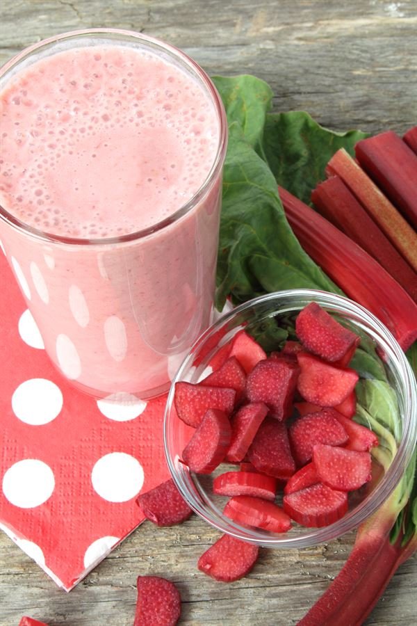 Smoothie fraise rhubarbe