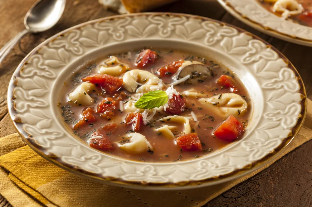 Soupe aux raviolis frais