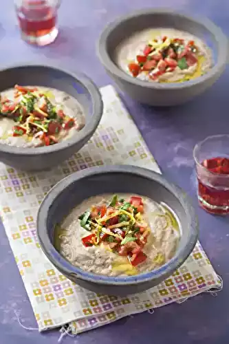 Soupe d'aubergines et de tomates cerise