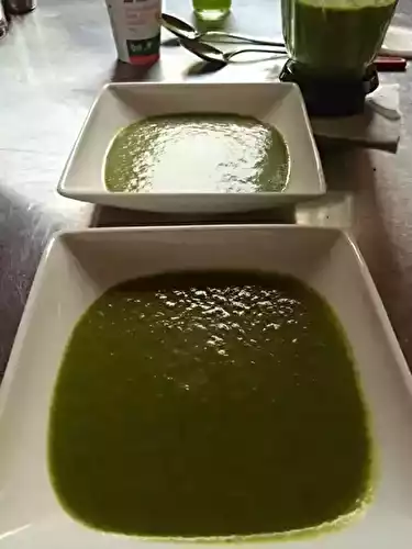 Soupe de fanes de radis froide