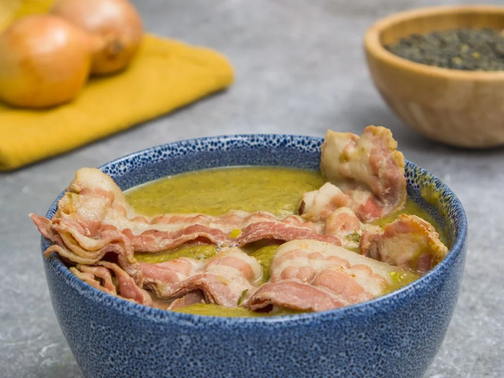Soupe de lentilles vertes au lard