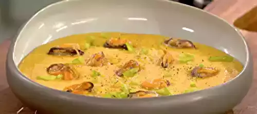 Soupe de maïs aux moules par Laurent Mariotte