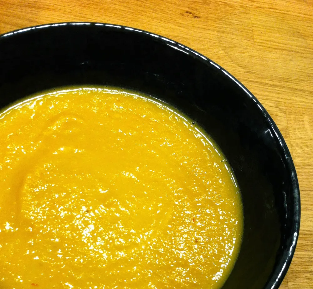 Soupe de potiron, lentilles et topinambours