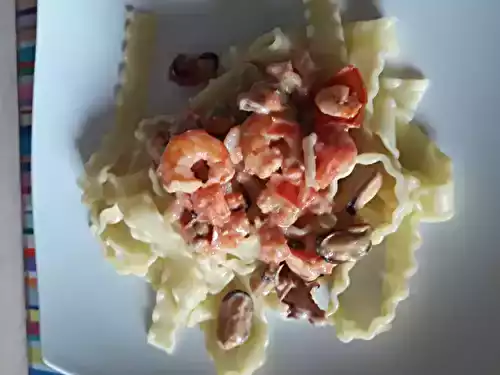 Spaghetti aux fruits de mer et crevettes