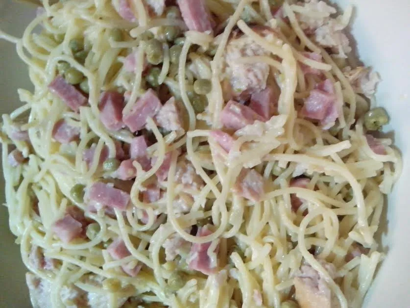 Spaghetti petits-pois jambon