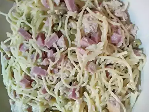 Spaghetti petits-pois jambon